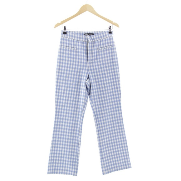 Zara Pants - Zara Blue and White Checkered Gingham Pants